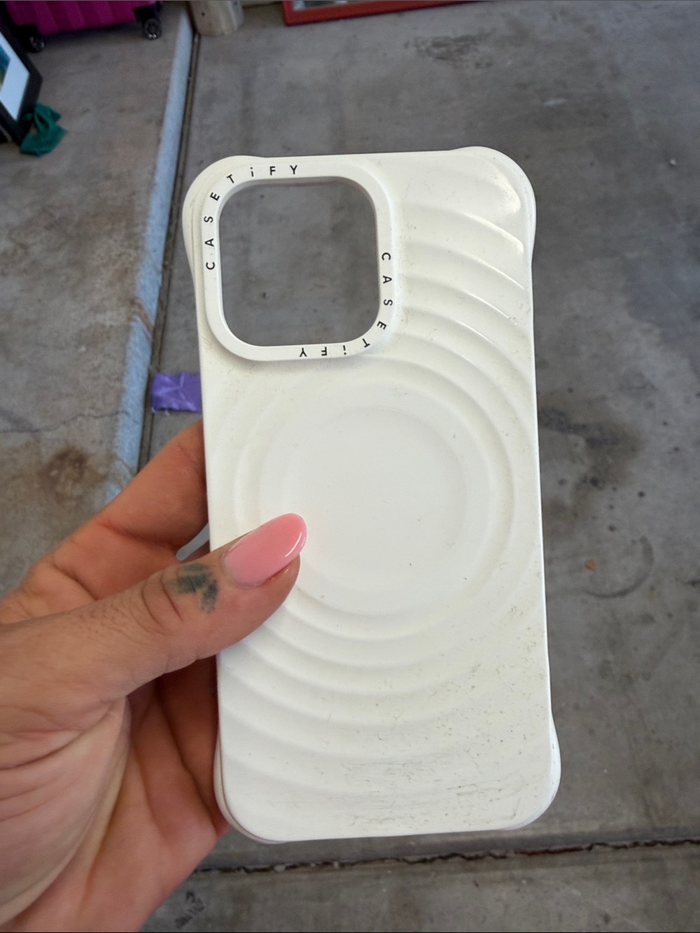 Casetify White Textured Ring Phone Case